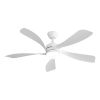 52 Inch Modern Ceiling Fan With 5 ABS Blades Remote Control Reversible DC Motor White For Bedroom