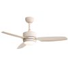 46 Inch Ceiling Fan with Lights 3 ABS Blades 6-speed DC Motor Remote Control for Living Room