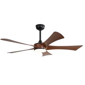 52 Inch Ceiling Fan with 22W LED Light and Remote Control 5 ABS Blades for Bedroom