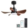 28 lnch Ceiling Fan with Lights Remote Control,Small Ceiling Fan Flush Mount, 5 Reversible Blades