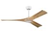 52" Ceiling Fan with Remote Control No Lights,Modern Reversible DC Motor Indoor 3 Blades Ceiling Fans for Patio Bedroom Living Room--Matte White