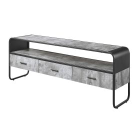 Concrete Grey and Black 3-drawer TV Stand