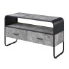 Concrete Grey and Black 2-drawer TV Stand