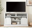 Media Console Table with Storage Cabinet, Mid Century style Entertainment TV Table, Multipurpose Sliding Door TV Cabinet Large Storage Space