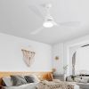 54 Inch DC Ceiling Fan with Lights and Remote Control, Reversible Noiseless DC Motor