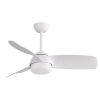 42 Inch Decorative ABS Ceiling Fan With 6 Speed Remote Control Dimmable Reversible DC Motor With Led