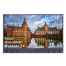 SYLVOX 55inch Outdoor TV, All-in-one Android Smart TV With Audio System, 4K UHD1000 Nits Partial Sun Outdoor Television