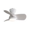 23 Inch Indoor Ceiling Fan With 3 Color Dimmable 3 ABS Blades Remote Control Reversible DC Motor White With 18W Led Light