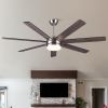 62 in. Integrated LED Brushed Nickel Plywood Smart Ceiling Fan with Remote Control