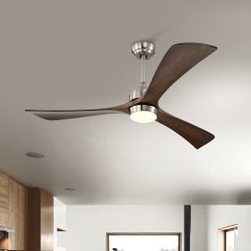 52" Ceiling Fan with Lights Remote Control,Quiet DC Motor 3 Wood Blade Ceiling Fans 6 Speed Levels,Reversible Ceiling Fan, for Patio Living Room