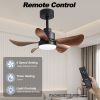 28 lnch Ceiling Fan with Lights Remote Control,Small Ceiling Fan Flush Mount, 5 Reversible Blades