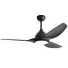 52 Inch Ceiling Fan with Light and 6-speed Remote Control 3 ABS Fan Blades Black for Bredoom Patio