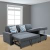 Dark Grey Flannelette 2-Piece Couch Living Room Sofabed