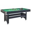 6-ft Pool Table with Table Tennis Top - Black with Green Felt