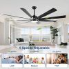 72 Inch Industrial DC Motor Ceiling Fan with light, Large Ceiling Fan with 8 Reversible Blades, 3 Downrods, 6-Speed Remote Control