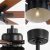 66 Inch Ceiling Fan With 6 Speed Wind 8 Dual Colors Blades Remote Control Reversible DC Motor With Light