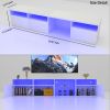 TV Console with Storage Cabinets, 82.6 Inch Long LED TV Stand with Full RGB Color Selection