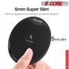 5 Core Wireless Charger, 15W Qi-Certified Max Fast Wireless Charging Pad Glass Top Boostcharge Slim USB-C Black for Google Pixel 6/6 Pro