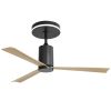 52 Inch Modern Flush Mount Ceiling Fan with led light and Remote Control, 3 ABS Blades Noiseless Reversible DC Motor for Patio Living Room