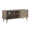 Rustic Oak and Black TV Stand with Open Shelving