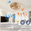 20 Inch New Boho Caged Ceiling Fan With Enclosed Rattan 6 Speeds Remote Control Reversible DC Motor For Living Room