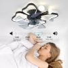 19.7 Inch Light Ceiling Fan with Lights Remote Control with Modern Butterfly Design Styling, Black, Fan for Bedroom, Living Room, Timing Function