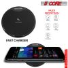 5 Core Wireless Charger, 15W Qi-Certified Max Fast Wireless Charging Pad Glass Top Boostcharge Slim USB-C Black for Google Pixel 6/6 Pro