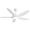 48 Inch Ceiling Fan with Dimmable LED Light and Remote Control, 5 ABS Blades DC Motor White