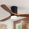 52 Inch Indoor Ceiling Fan With Lights 3 Solid Wood Fan Blade Noiseless Reversible Motor Remote Control With Light