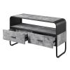 Concrete Grey and Black 2-drawer TV Stand