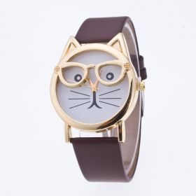 Lovely Cartoon Children Watch (Color: Coffee)