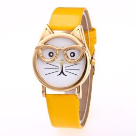 Lovely Cartoon Children Watch (Color: Yellow)