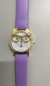 Lovely Cartoon Children Watch (Color: Purple)