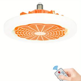 1pc Ceiling Fan With Light (Color: Orange)