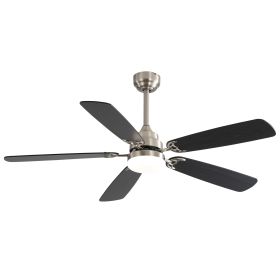 Modern 52 Inch Led Ceiling Fan With 110V 6 Speed Wind 5 Blades Remote Control Reversible DC Motor With Light (Color: as Pic)