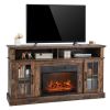 Fireplace TV Stand for TVs Up to 65 Inch with Side Cabinets and Remote Control