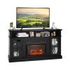 Fireplace TV Stand for TVs Up to 65 Inch with Side Cabinets and Remote Control