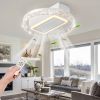 20inch Modern Leafless Ceiling Fan with Remote Control Removable and Washable, Reversible Motor