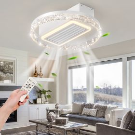 20inch Modern Leafless Ceiling Fan with Remote Control Removable and Washable, Reversible Motor (Color: as Pic)