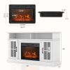 Fireplace TV Stand for TVs Up to 65 Inch with Side Cabinets and Remote Control