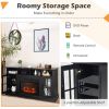 Fireplace TV Stand for TVs Up to 65 Inch with Side Cabinets and Remote Control